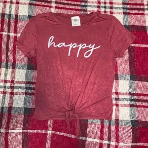 ‘Happy’ front tie tee